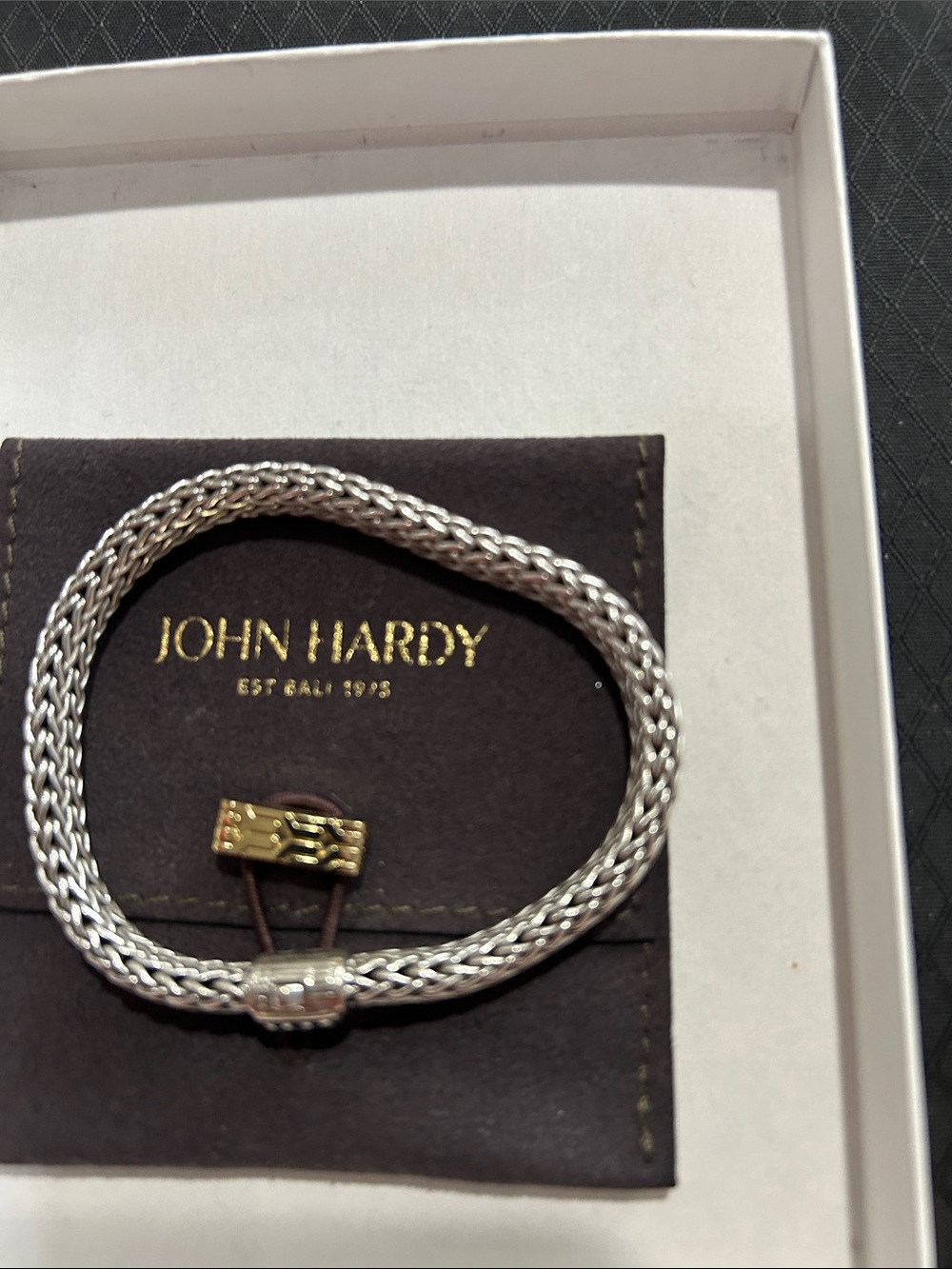 John Hardy Silver Braided Chain Bracelet